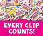 cut out box tops laying n a pile, every clip counts banner on the bottom of photo cut out box tops laying n a pile, every clip counts banner on the bottom of photo